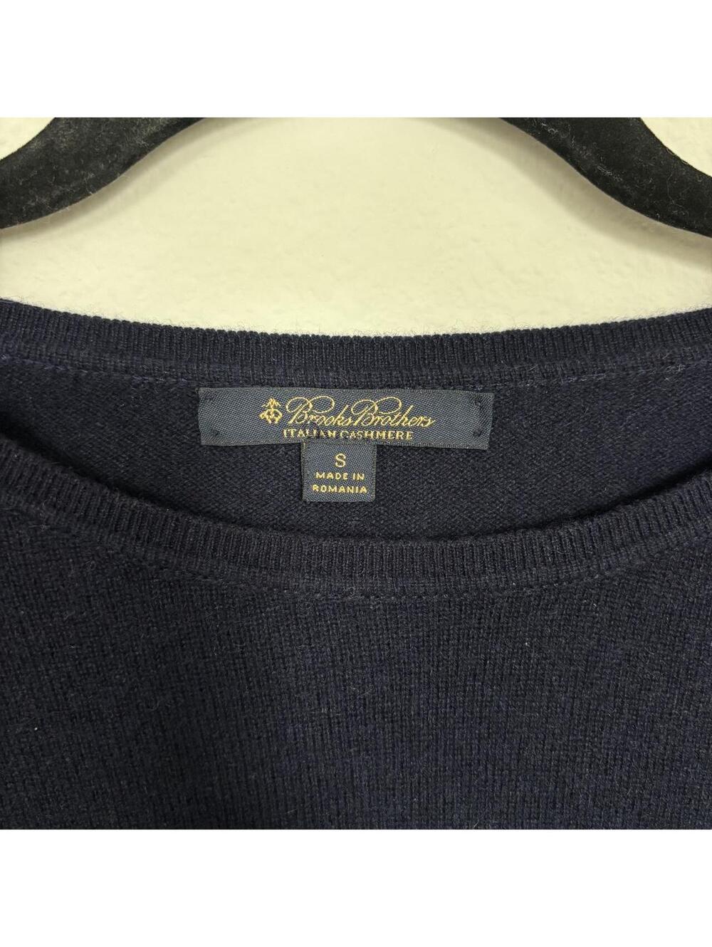 Brooks Brothers Italian Cashmere Short Sleeve Knit Top Navy Blue Small - Picture 3 of 6